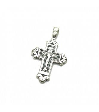 PE001205 Sterling silver pendant orthodox cross solid 925 Empress